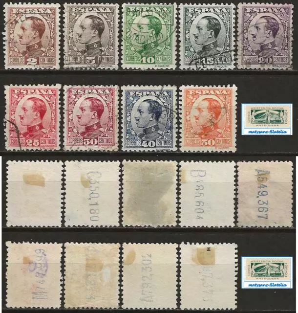 España 1930-1931-. Edifil 490/498. Serie Completa "Alfonso Xiii Vaquer". L1.