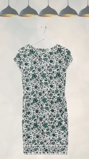 Ex Fat Face Women’s Iris Sketched Floral Print Jersey Dress in Ivory