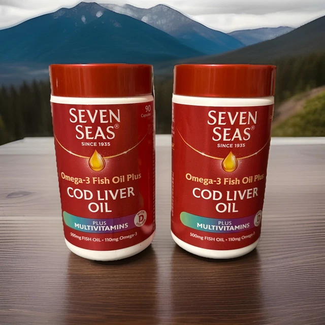 X 2 SEVEN Seas Cod Liver Oil Plus Multivitamins 180 Capsules Bbe July ...