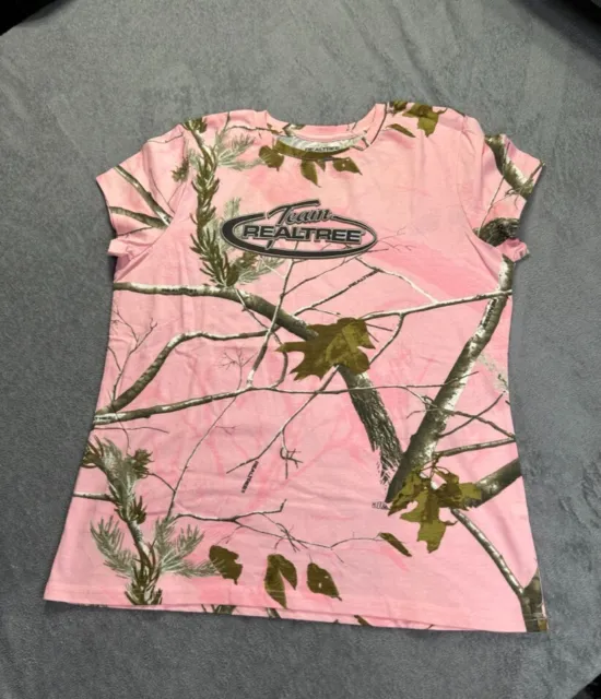 Realtree Girls Pink Camo True Timber Graphic T-Shirt, Size XL (16-18) - Cotton