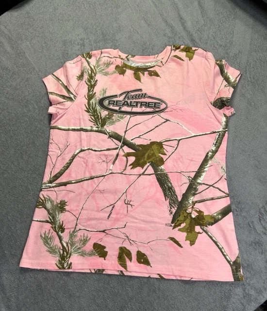 Realtree Girls Pink Camo True Timber Graphic T-Shirt, Size XL (16-18) - Cotton Realtree Girls Pink Camo True Timber Graphic T-Shirt, Size XL (16-18) - Cotton