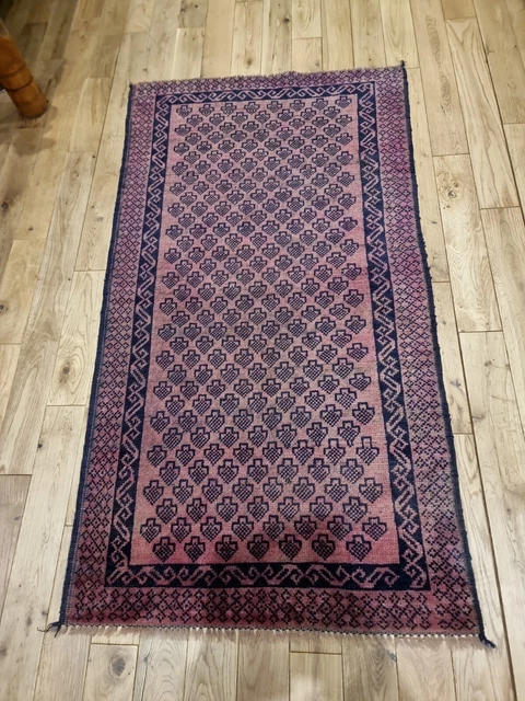 Old Hand made Hand Knotted AFGHAN Belouch Rug 141cm X 77cm