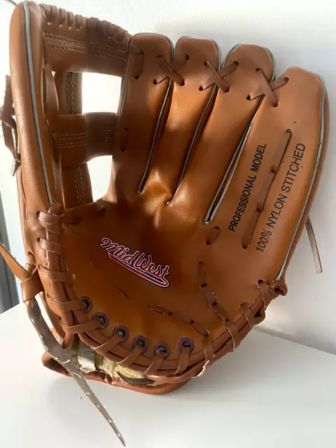 Mid West Professional Model Tan 10" Junior Baseball Glove 100% Nylon Stitched