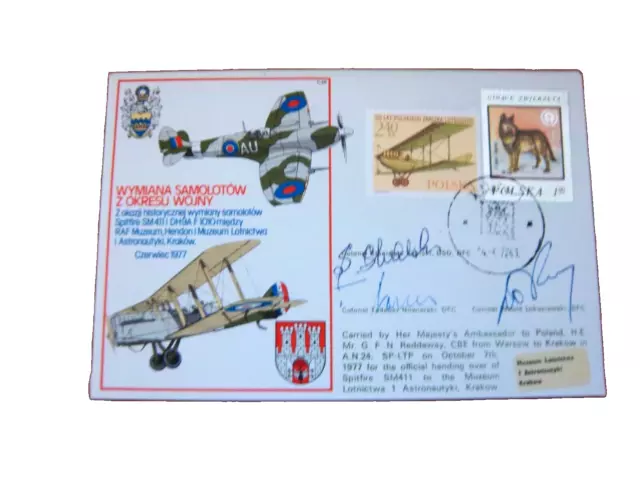 Raf C48 Special Cover Signed By Three Polish Battle Of Britain Pilots