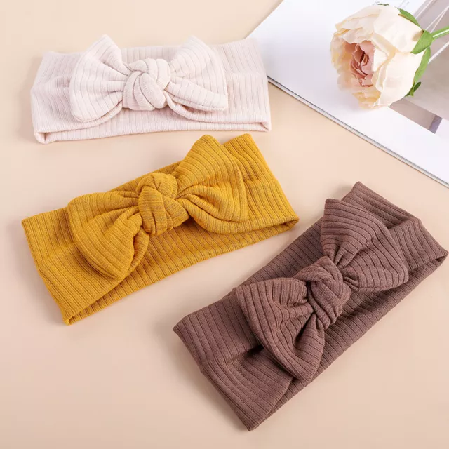 Baby Bow Headband Toddler Kid Girl Cotton Knit Hairband Newborn Elastic Headwrap