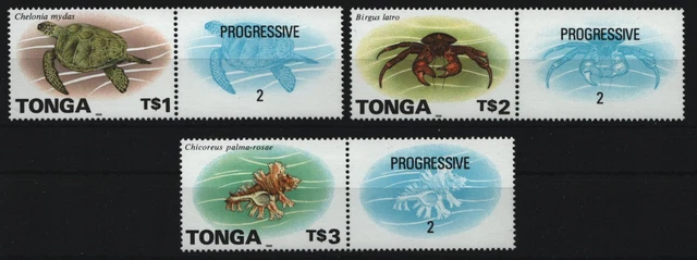 Tonga 1994 - Mi-Nr. 1325-1327 ** - MNH - Druckphasen - Meerstiere / Marine life