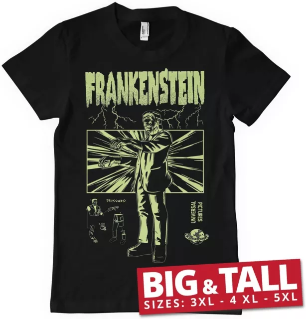 Universal Monsters  Frankenstein Retro Big & Tall T-Shirt Black