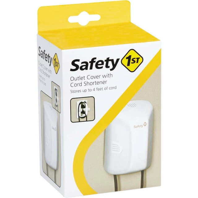 Safety 1st White Plastic Outlet Cover w/Cord Shortener 48308 Pack of 12 Safety