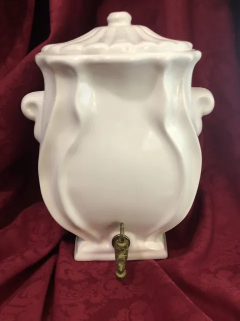 Vintage Ceramic Wall Hanging Water Dispenser with Brass Spigot Lavabo