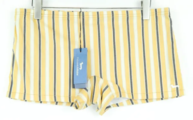 HARMONT & BLAINE Men Swimwear ~W33 Orange Striped Summer Beach Pool Trunks