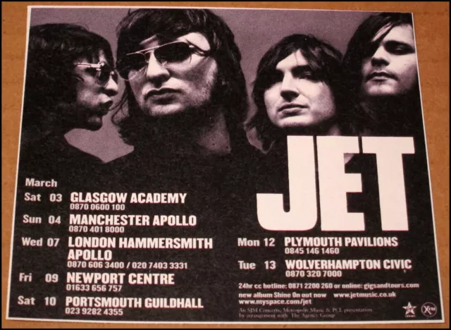 2006 Jet (Band) U.K. Tour Print Ad Advertisement Clipping 4.25"x3.75" Shine On