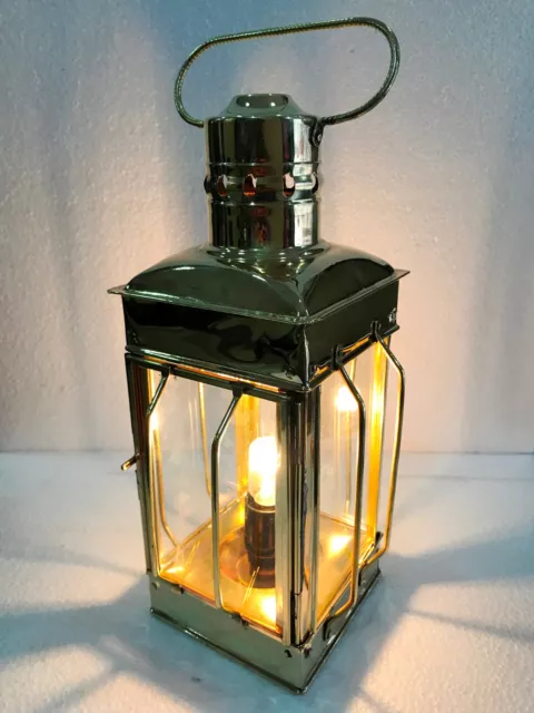 Vintage Brass Electric Lamp Maritime Ship Lantern Boat Light Decorative 12"