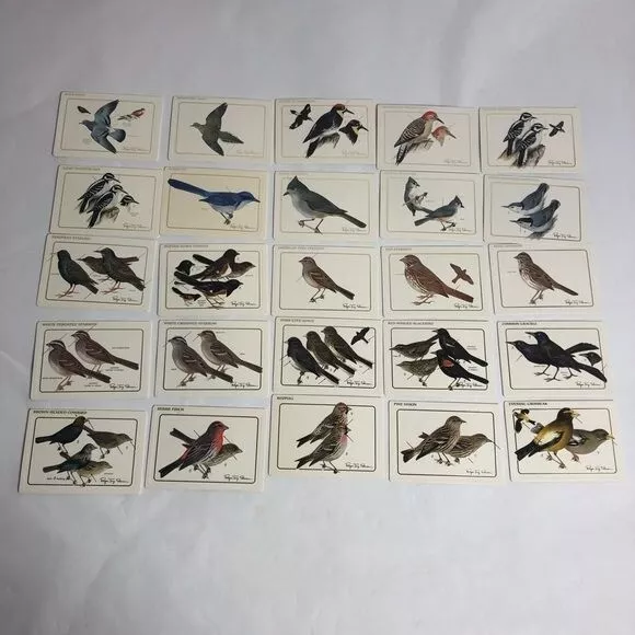 Lot of 25 Roger Tory Peterson World Life LTD Bird Feeder Series Trading Cards