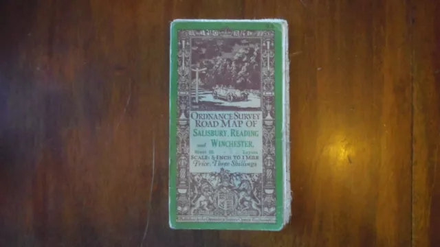 1927 Ordnance Survey Half Inch Road Map 33 Salisbury , Winchester And Reading