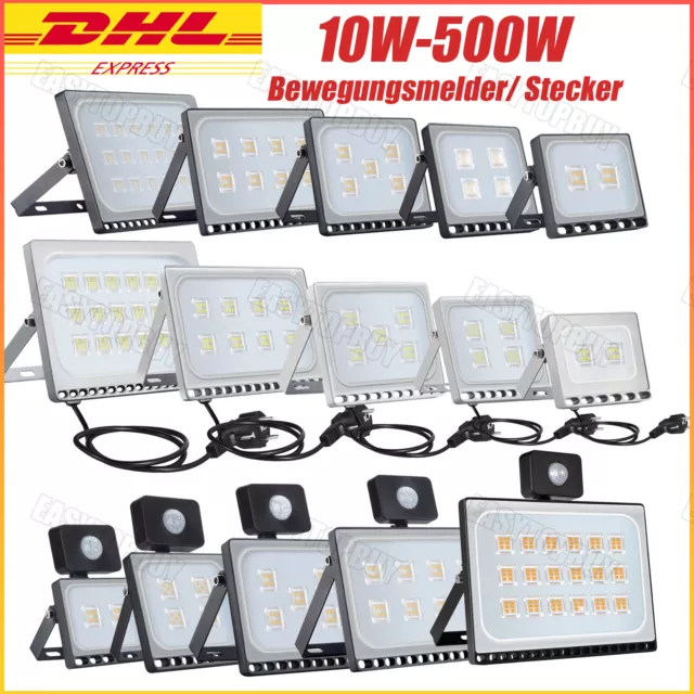 Ultra Dünn 10W 30W 50W 100W 500W LED Fluter Außen Baustrahler Scheinwerfer Lampe