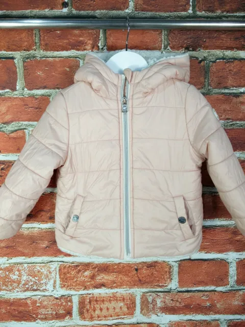 Baby Girl Coat Age 18-24 Months Michael Kors Padded Jacket Pink Lined Warm 92Cm