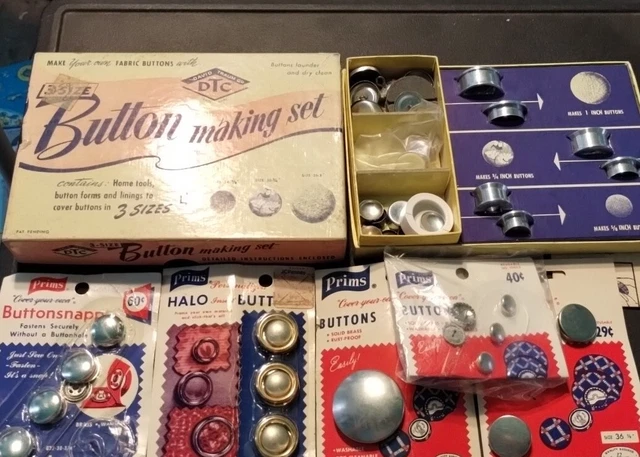 Juego de fabricación de botones de ensueño de colección 3 tamaños de botones elaboración con paquetes de botones de cinco imprimaciones
