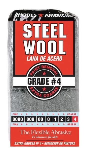 Rhodes American 10121116 4-Grade Medium Steel Wool Pad 4 x 8 in. (Pack of 6)