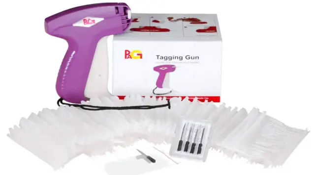 PAG XMS S13 Price Tag Tagging Gun w/ 9 Needles & 2500pcs Tag Barbs Fastener Set