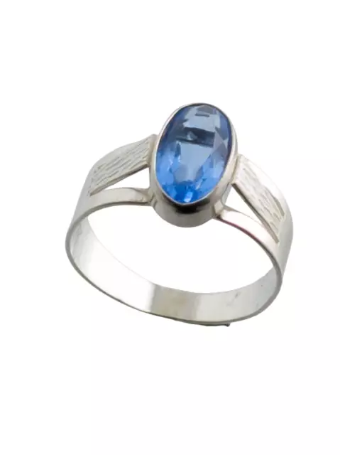 feiner Ring in Silber 835 Gr. 52 blauer Stein