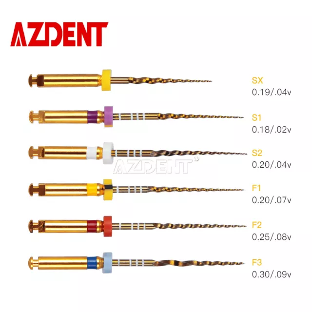 6 fichiers endodontique dentaire conique or NITI moteur à fichiers rotatifs utilisation 25 mm SX-F3