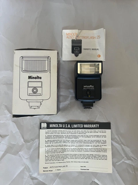 Minolta Auto Electroflash 25 Compact Computer Flash Unit with Box and Pamphlet