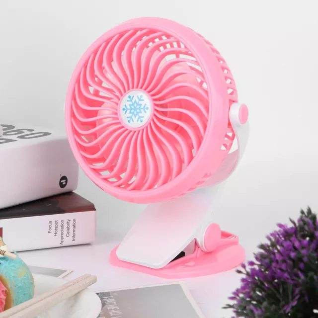 Portable Mini USB Table Fan Rechargable Battery Clip On Desk Mute Fans(Red) SD