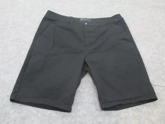 Asos Shorts Mens 34 Black Flat Front Chino Casual 9"