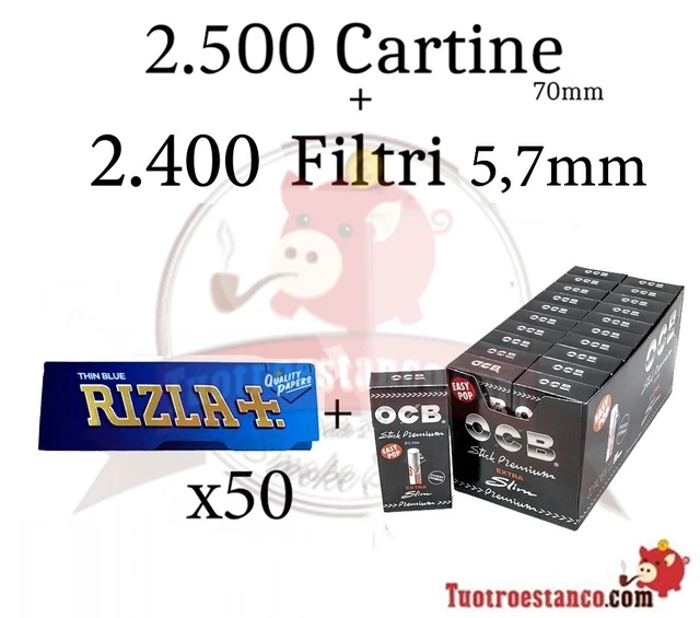 3.000 Cartine OCB Blue 70 Mm + 3.000 FILTRI Lunghi X-trem 6 X 22mm - Foto 8