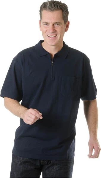 Herren Poloshirt mit Reißverschluss, Farbe rot, Gr. XXL 3