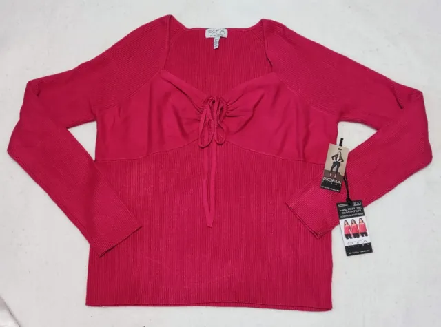 Sofia Vergara Women's Plus XXL Halter Tie Sweater fuschia pink New With Tags