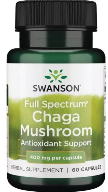 Swanson Complet Spectre Chaga Champignon 400mg 60 Capsules Polysaccharides