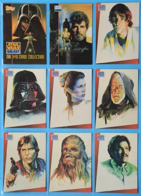 TOPPS - STAR WARS GALAXY trading card set Series 1 - 140 cards + box - 1993