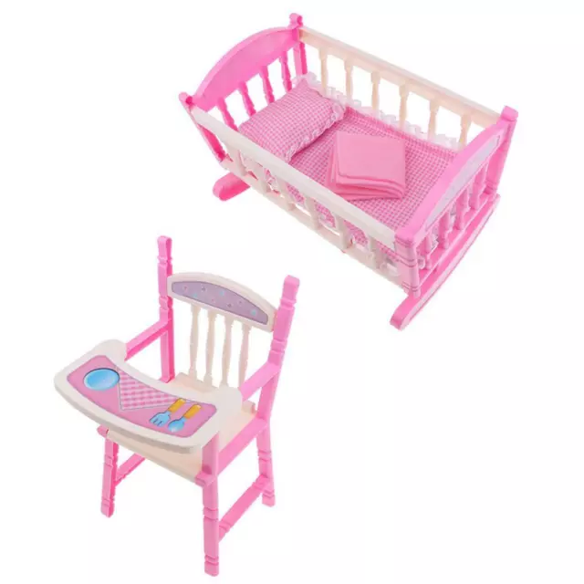 realistico baby doll letto culla sedia da pranzo set per 9 "-11" giocattolo