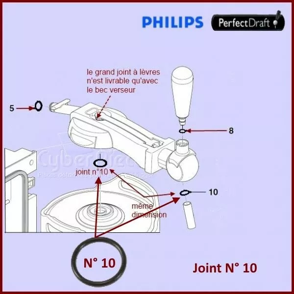 Joint N° 10 Perfectdraft HD3720 HD3620 HD3610 HD3600