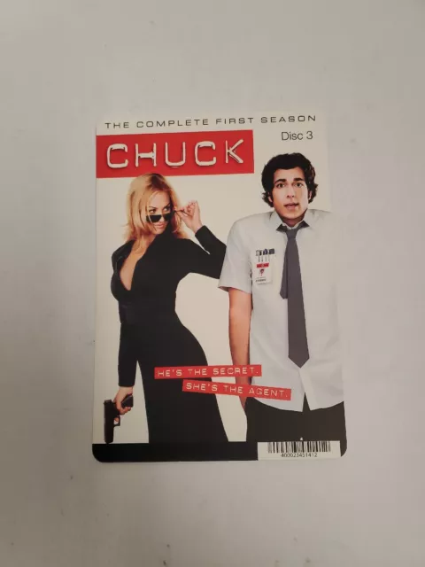 Chuck Disc 3 BLOCKBUSTER SHELF DISPLAY DVD BACKER CARD ONLY 5.5"X8"