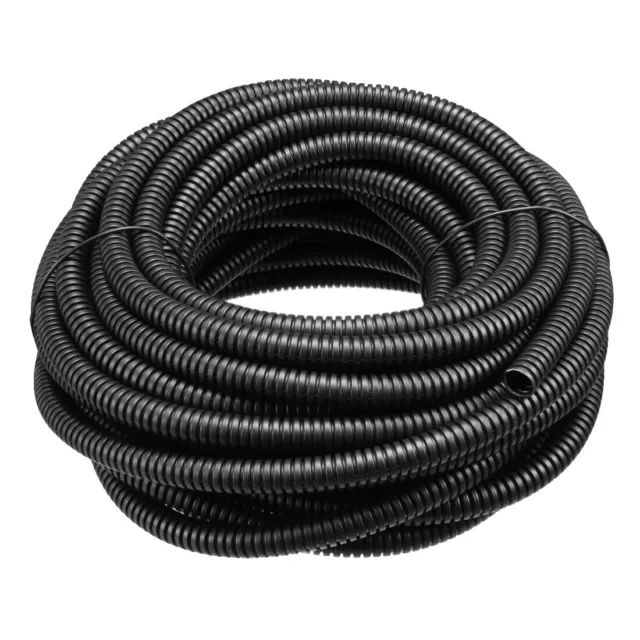 10 M 6 x 9 mm PP Flexible Corrugated Conduit Tube for Garden,Office Black