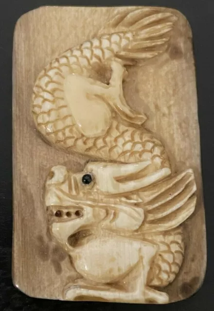 Antique Beautiful Hand Carved Dragon Netsuke