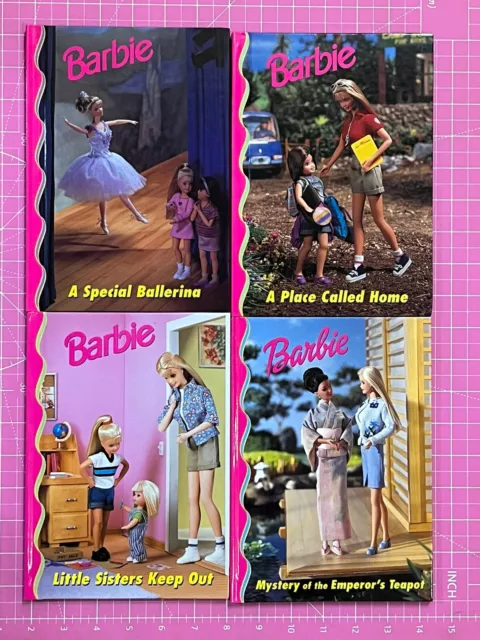 Barbie & Friends Book Club Books Lot of 4 Hardcover Pink 90s Grolier Vintage