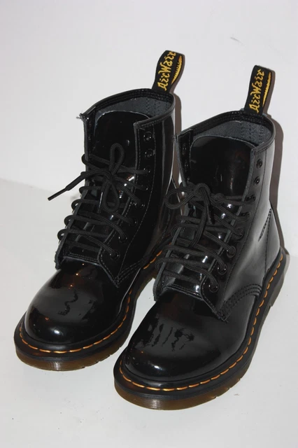 Dr .Martens Bottines 1460W Cuir Vernis Brillant Noir  Taille 4UK / 37 ETAT NEUF