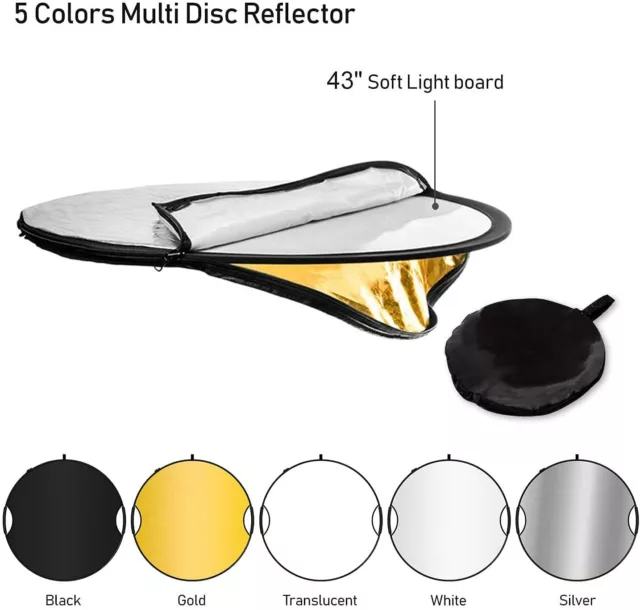 Selens Reflector 32" 5in1 Light Mulit Collapsible Handle Disc Round Panel 80cm