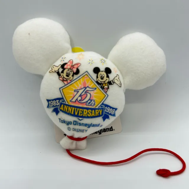 Tokyo Disney Resort Plush Badge TDL Event 15th 1998 Mickey Minnie Balloon