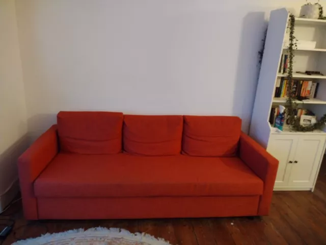 IKEA FRIHETEN 3 SEAT sofabed storage Orange No Stain 220.00