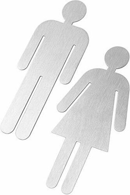 Set Adesivo Bagno Bamodi Adesivi per Porta Bagno Adesivi WC Donna e Uomo 5 cm x 11 cm Etichette per Bagno Etichette adesive per Toilette per Uomo e per Donna Targa WC 