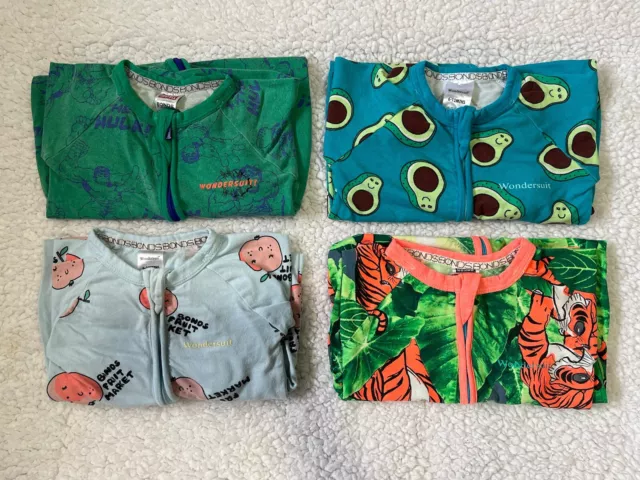 Bonds Rare Wondersuit Bundle Boys Size 0 Marvel Hulk Jungle Book Fruit Market