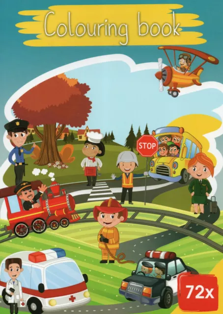 Colouring Book - Malbuch für Kinder - Auto, Lkw, Feuerwehr  u.v.a. #512
