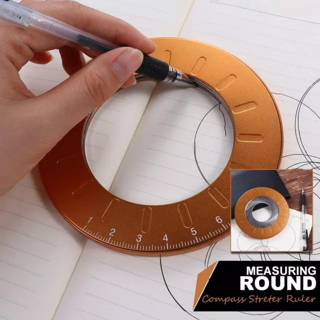 Measurement Circle Drawing Ruler Round Compass Stretch Ruler  for Drawing