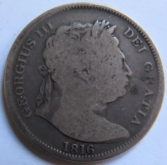 1816 King George III Silver Halfcrown Coin - Great Britain 2