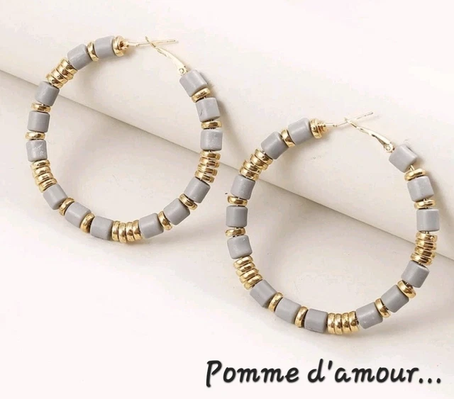 Boucles D'Oreilles Gefor En Métal Doré Plaqué Or - Motif Couronne Avec Perle - Neuf Avec étiquettes