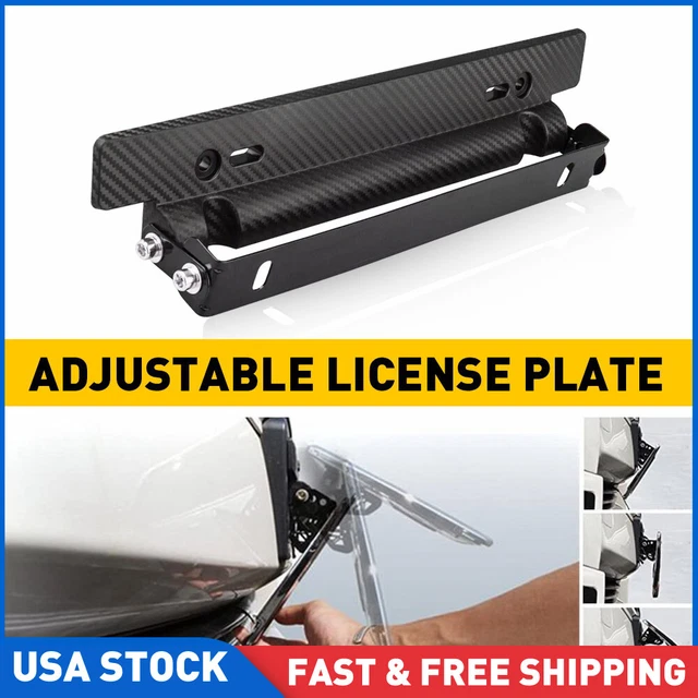 Universal Adjustable Carbon Fiber Car Racing License Plate Frame Holder Bracket